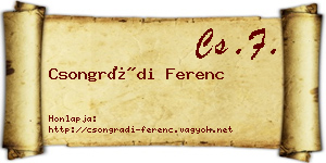 Csongrádi Ferenc névjegykártya