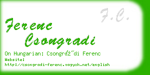 ferenc csongradi business card